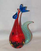 Art Glass Colored Rooster