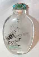 Snuff Bottle reverse painted with birds