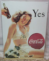 Coca-Cola beach girl vintage metal sign