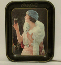 Coca Cola pretty girl vintage metal tray